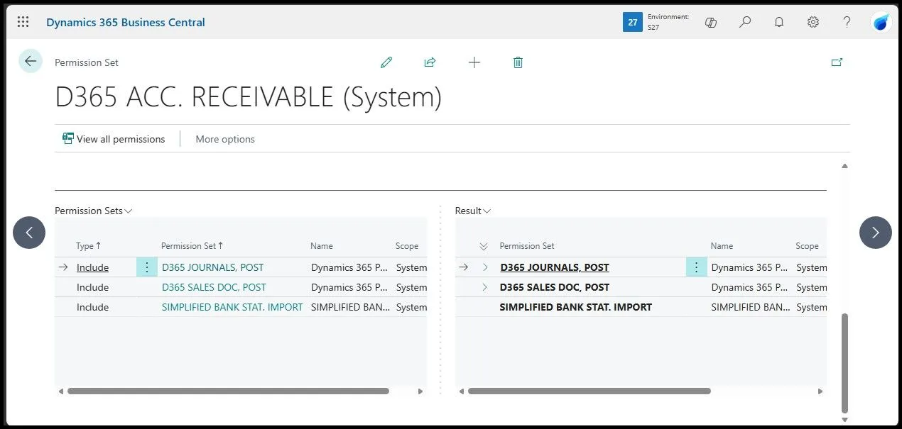 Permission Set with nested permissions in BC